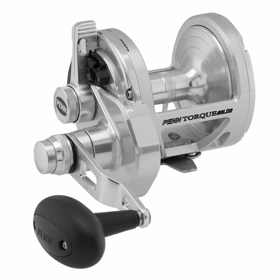 Trolling Reels * | Penn Torque Lever Drag 2 Speed Reel Silver Trq60Ld2S