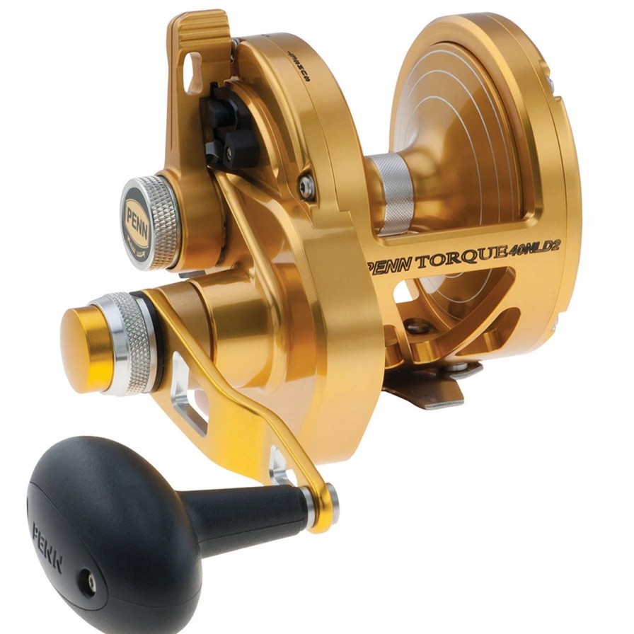 Trolling Reels * | Penn Torque Lever Drag 2 Speed Reel Gold Trq40Nld2