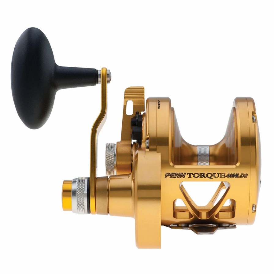 Trolling Reels * | Penn Torque Lever Drag 2 Speed Reel Gold Trq40Nld2