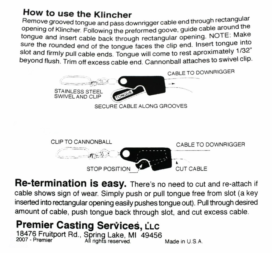 Downrigger Accessories * | Tru Track Tru Trac Klincher (Clincher) Downrigger Cable Terminator