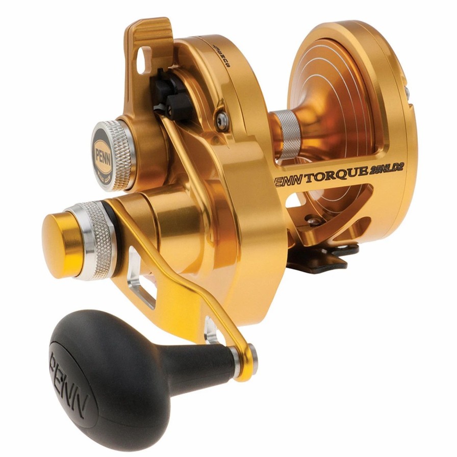 Trolling Reels * | Penn Torque Lever Drag 2 Speed Reel Gold Trq25Nld2