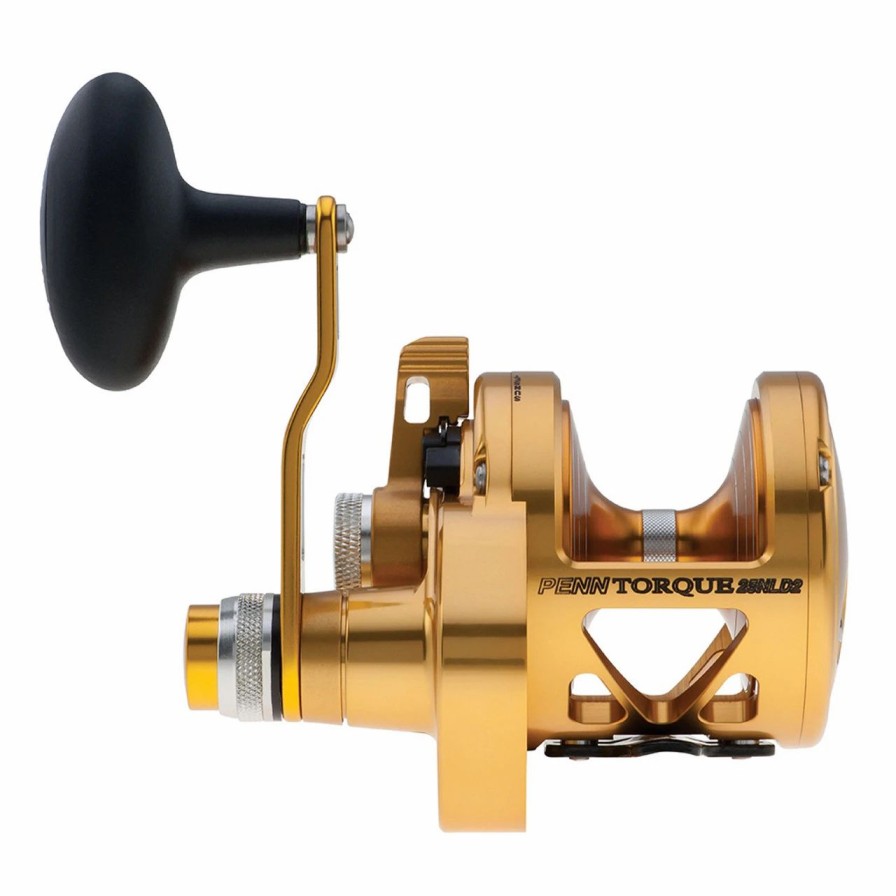 Trolling Reels * | Penn Torque Lever Drag 2 Speed Reel Gold Trq25Nld2