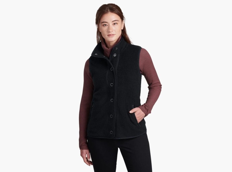 Womens * | Kuhl Klifton Snap Vest Raven